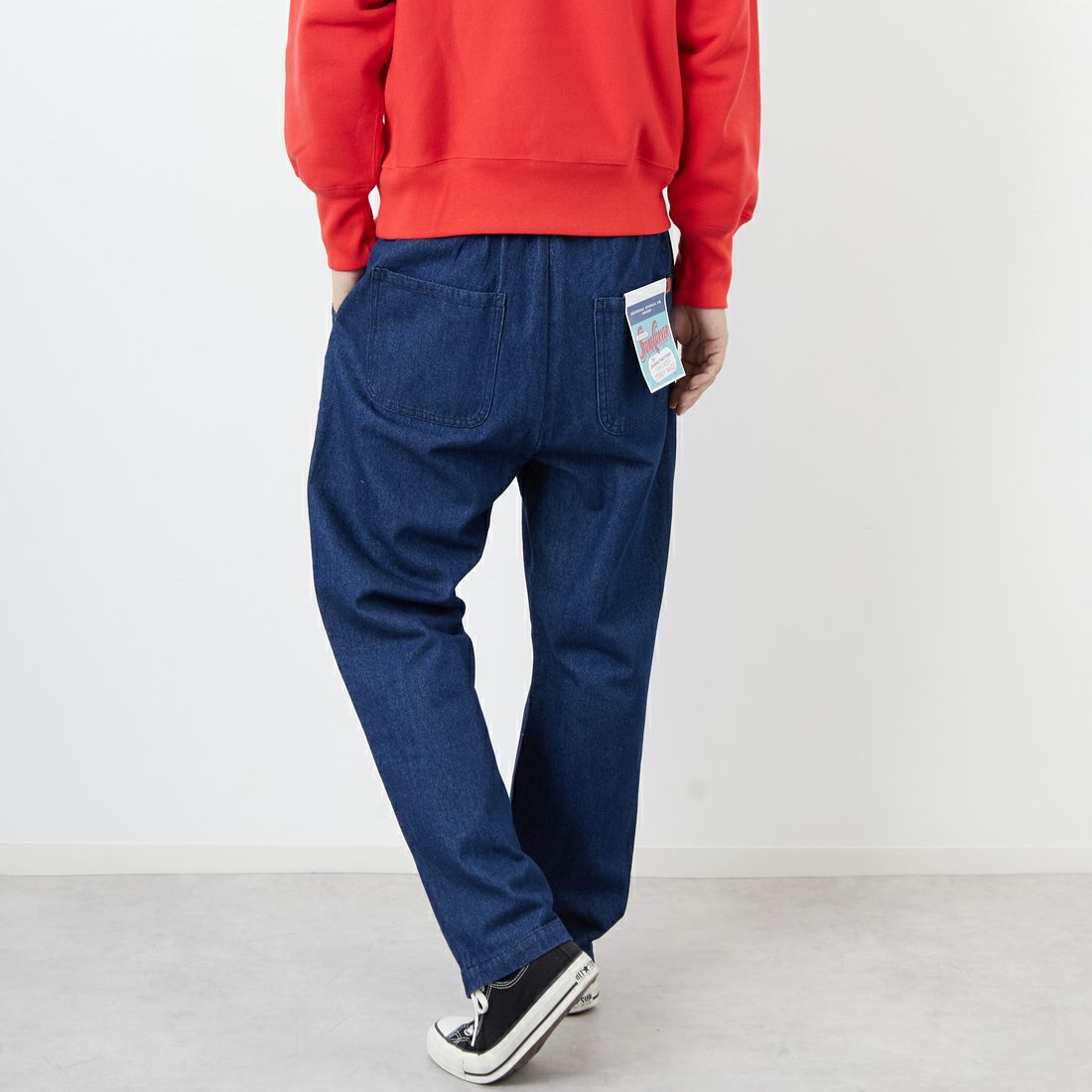 UNIVERSAL OVERALL [ユニバーサルオーバーオール] 別注 シェフパンツ [U2533601IN-JF] O.W DENIM &&モデル身長：179cm 着用サイズ：L&&