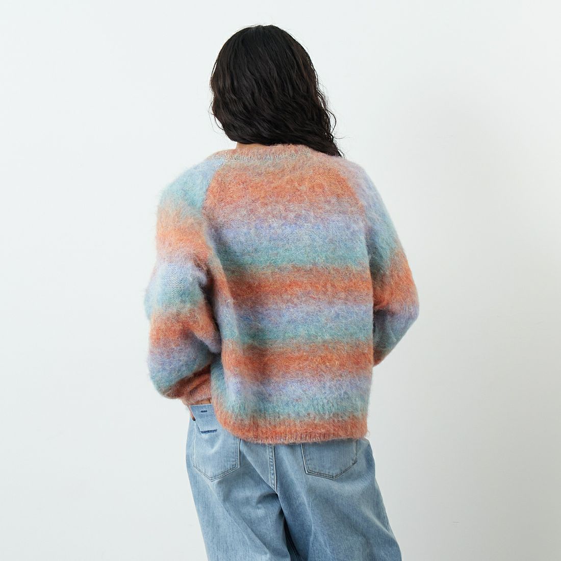 CLOCHE [クロシェ] マルチカラーニットトップス [55285552] ｵﾚﾝｼﾞ &&モデル身長：162cm 着用サイズ：2&&