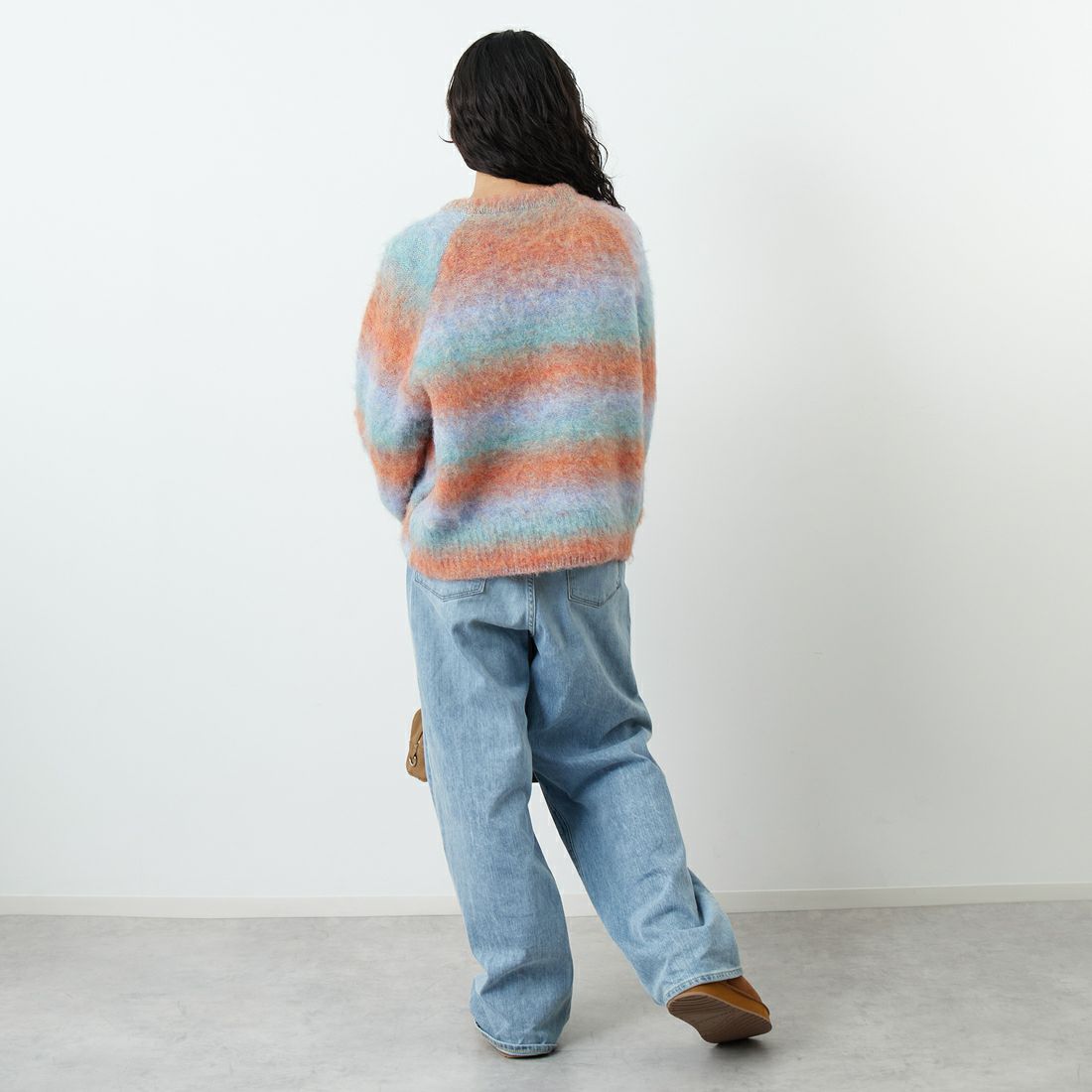 CLOCHE [クロシェ] マルチカラーニットトップス [55285552] ｵﾚﾝｼﾞ &&モデル身長：162cm 着用サイズ：2&&