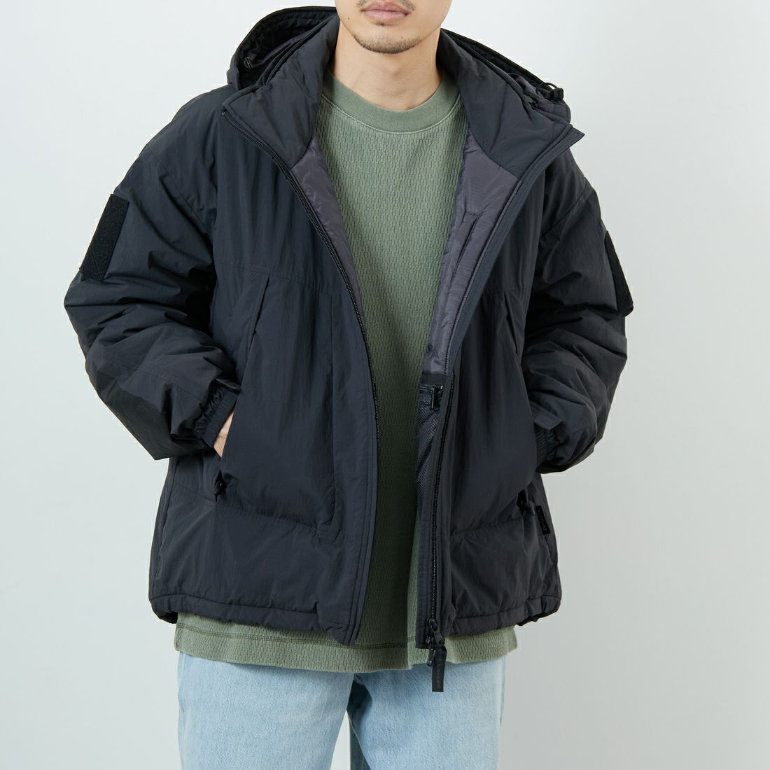 BLACK&&モデル身長：168cm 着用サイズ：M&&