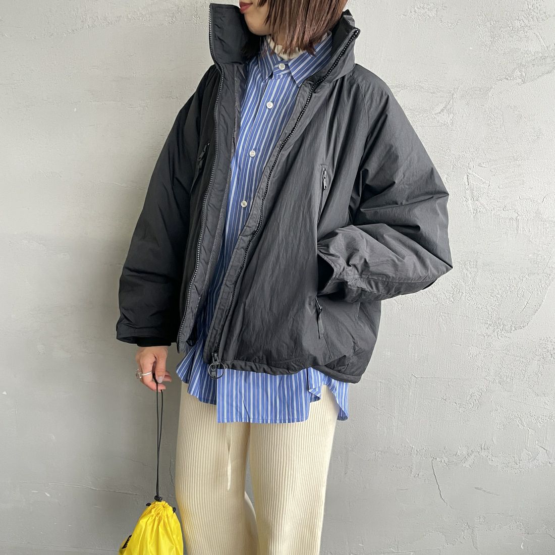 WILD THINGS [ワイルドシングス] ウィメンズ ハッピージャケット [WTL25102SK] BLACK &&モデル身長：159cm 着用サイズ：M&&