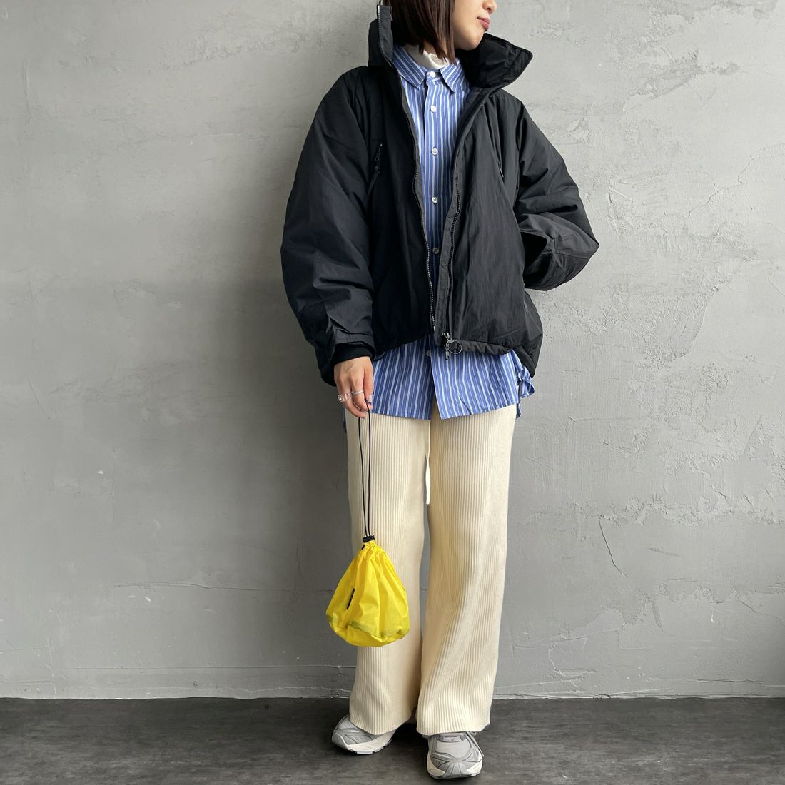 WILD THINGS [ワイルドシングス] ウィメンズ ハッピージャケット [WTL25102SK] BLACK &&モデル身長：159cm 着用サイズ：M&&