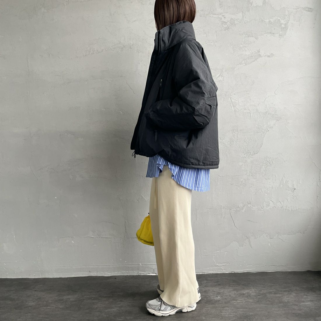 WILD THINGS [ワイルドシングス] ウィメンズ ハッピージャケット [WTL25102SK] BLACK &&モデル身長：159cm 着用サイズ：M&&