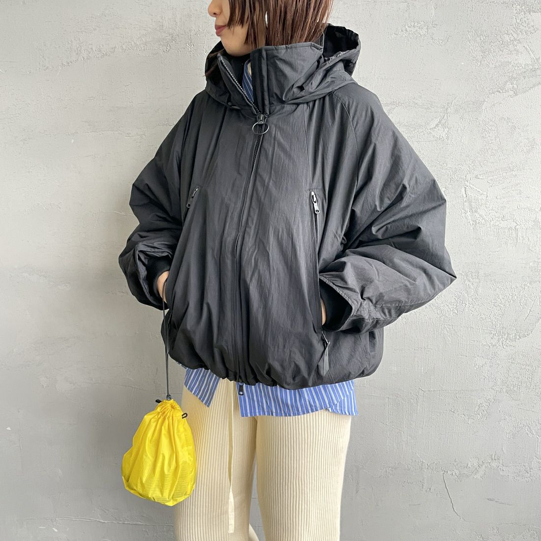 WILD THINGS [ワイルドシングス] ウィメンズ ハッピージャケット [WTL25102SK] BLACK &&モデル身長：159cm 着用サイズ：M&&