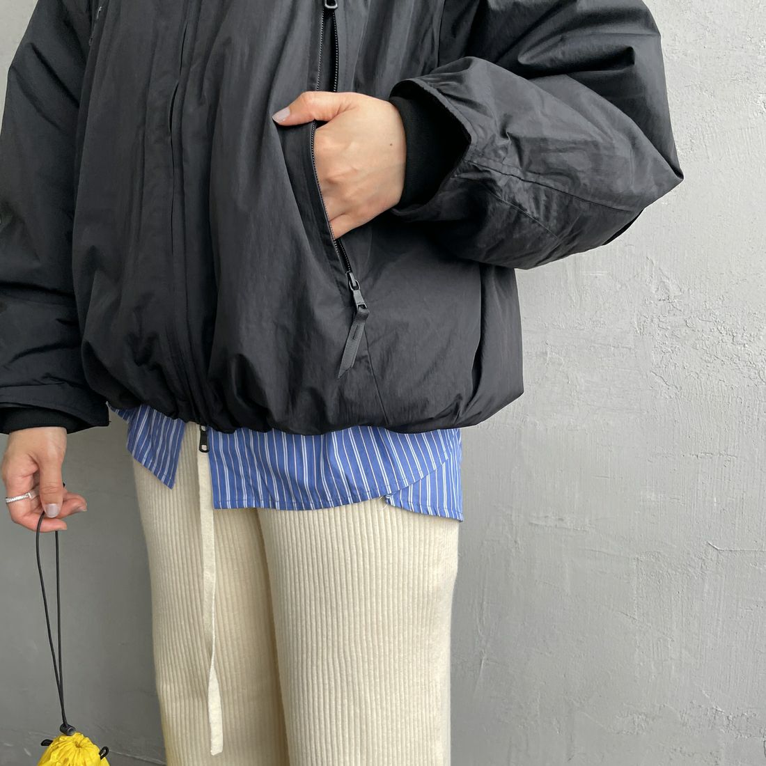 WILD THINGS [ワイルドシングス] ウィメンズ ハッピージャケット [WTL25102SK] BLACK &&モデル身長：159cm 着用サイズ：M&&