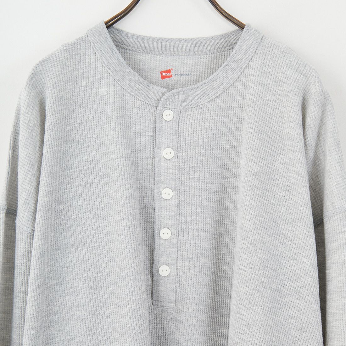 Hanes [ヘインズ] ワッフルヘンリーネックロングスリーブTシャツ [HW4-C104] 060 ﾍｻﾞｰｸﾞ