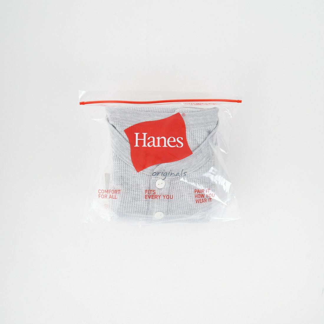 Hanes [ヘインズ] ワッフルヘンリーネックロングスリーブTシャツ [HW4-C104] 060 ﾍｻﾞｰｸﾞ