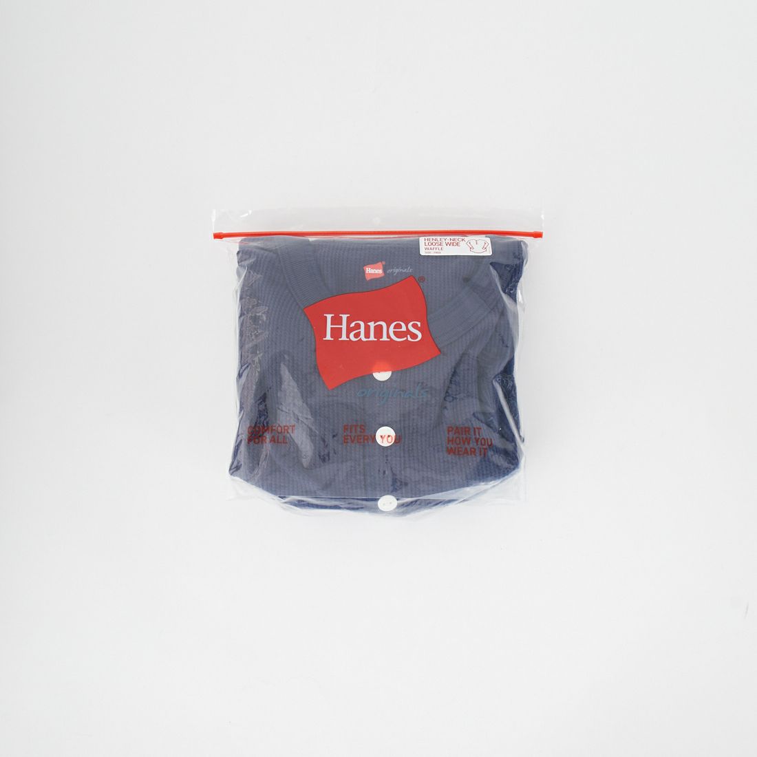 Hanes [ヘインズ] ワッフルヘンリーネックロングスリーブTシャツ [HW4-C104] 386 ﾀﾞｰｸﾈｲ