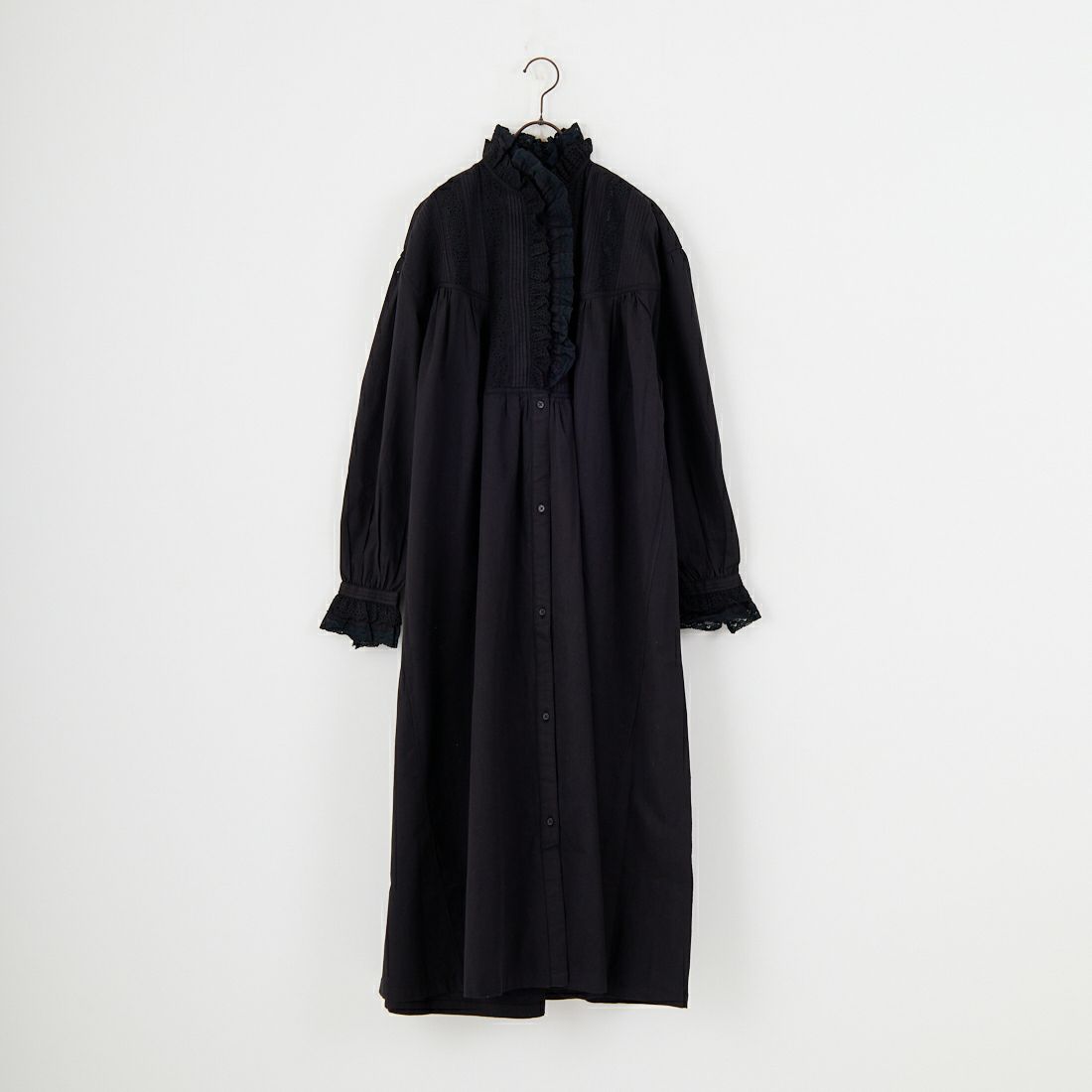crinkle crinkle crinkle [クリンクル クリンクル クリンクル] リビルドレースシャツドレス [CC-4032] BLACK