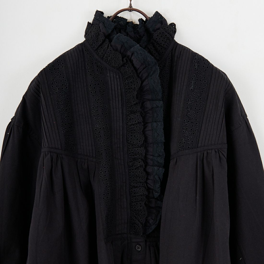 crinkle crinkle crinkle [クリンクル クリンクル クリンクル] リビルドレースシャツドレス [CC-4032] BLACK