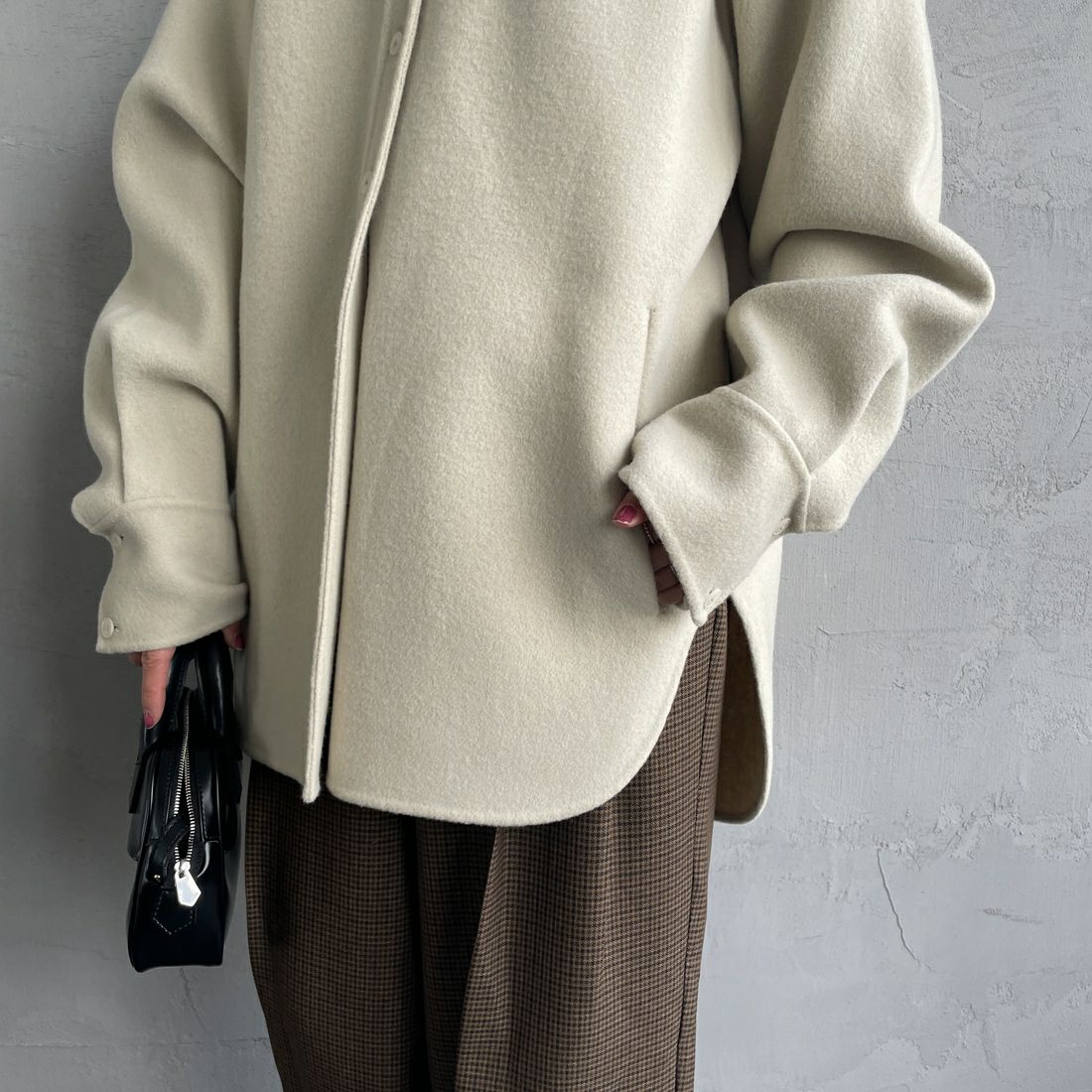 TODAYFUL [トゥデイフル] ウールシャツジャケット [12520415] SAGE &&モデル身長：159cm 着用サイズ：36&&