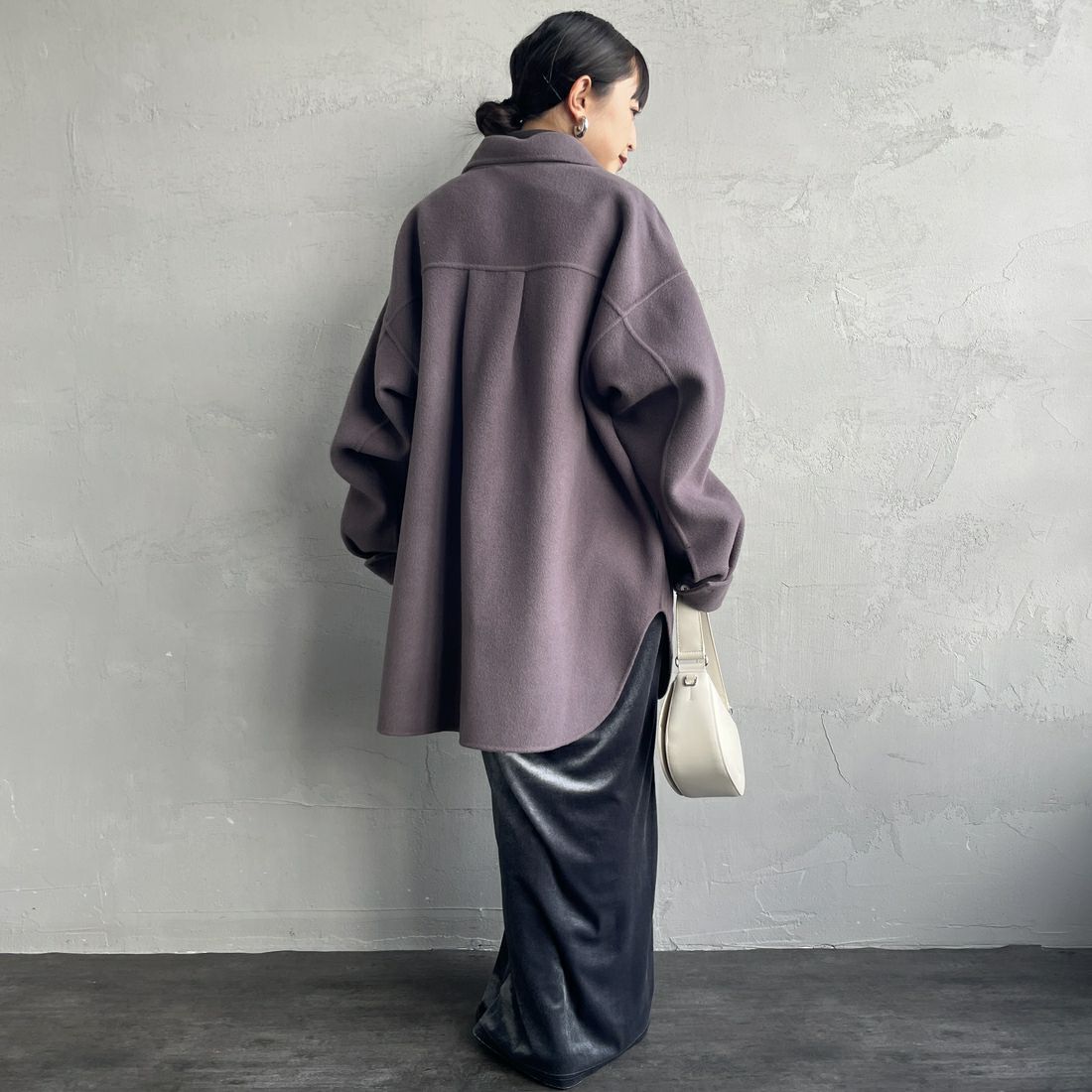 TODAYFUL [トゥデイフル] ウールシャツジャケット [12520415] S/BLU &&モデル身長：150cm 着用サイズ：36&&