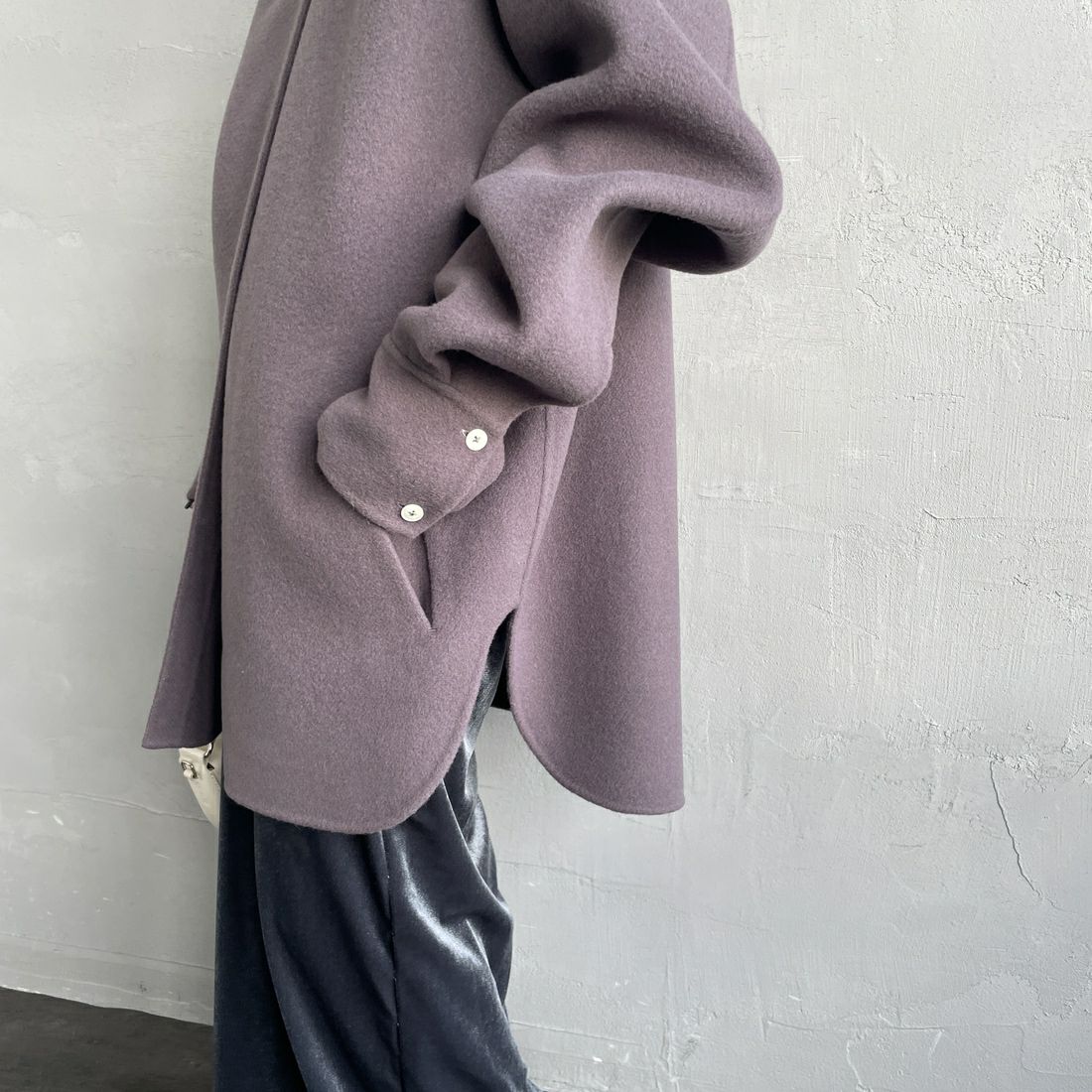 TODAYFUL [トゥデイフル] ウールシャツジャケット [12520415] S/BLU &&モデル身長：150cm 着用サイズ：36&&