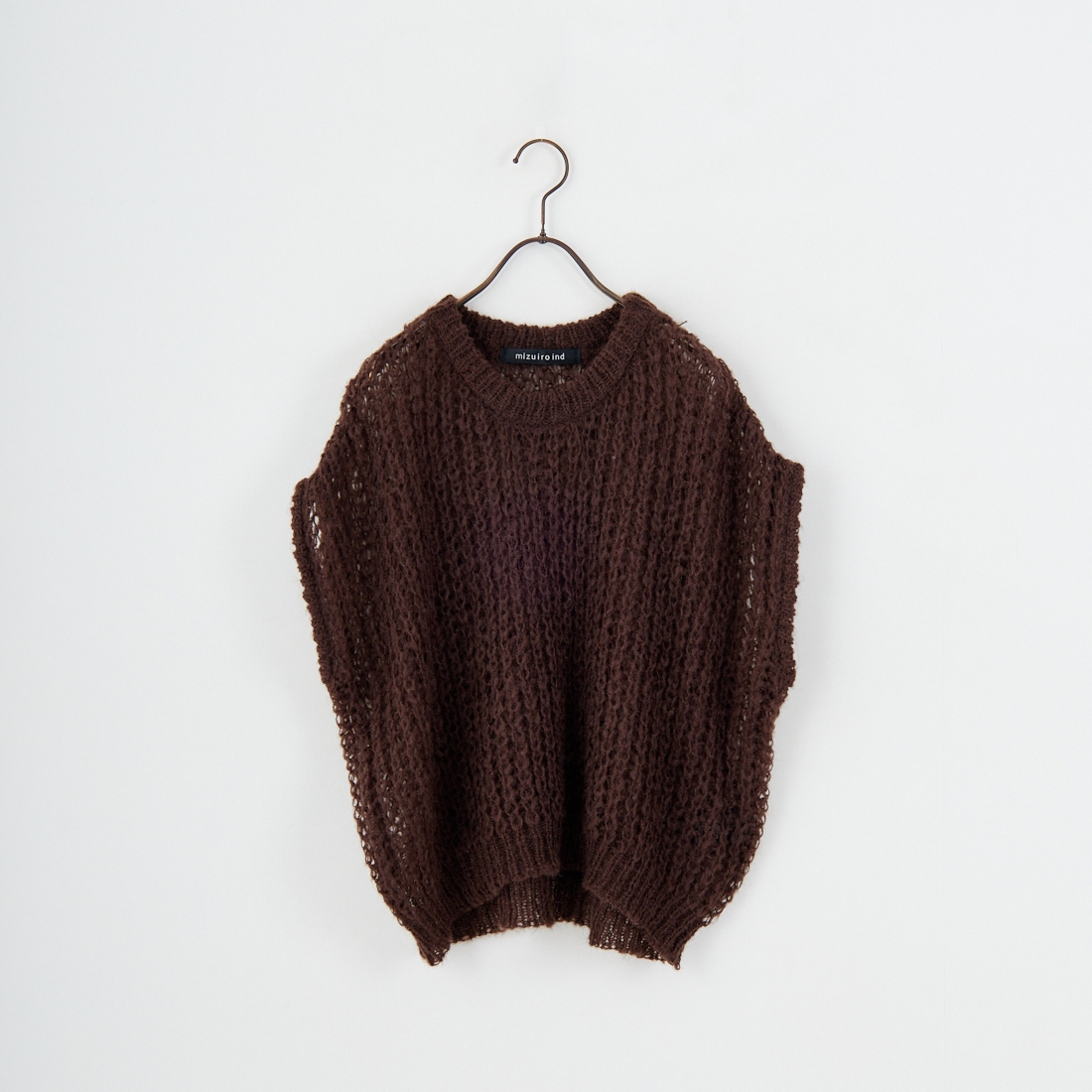 mizuiro ind [ミズイロインド] ヘアリーコクーンワイドベスト [3-220085] 44 BROWN