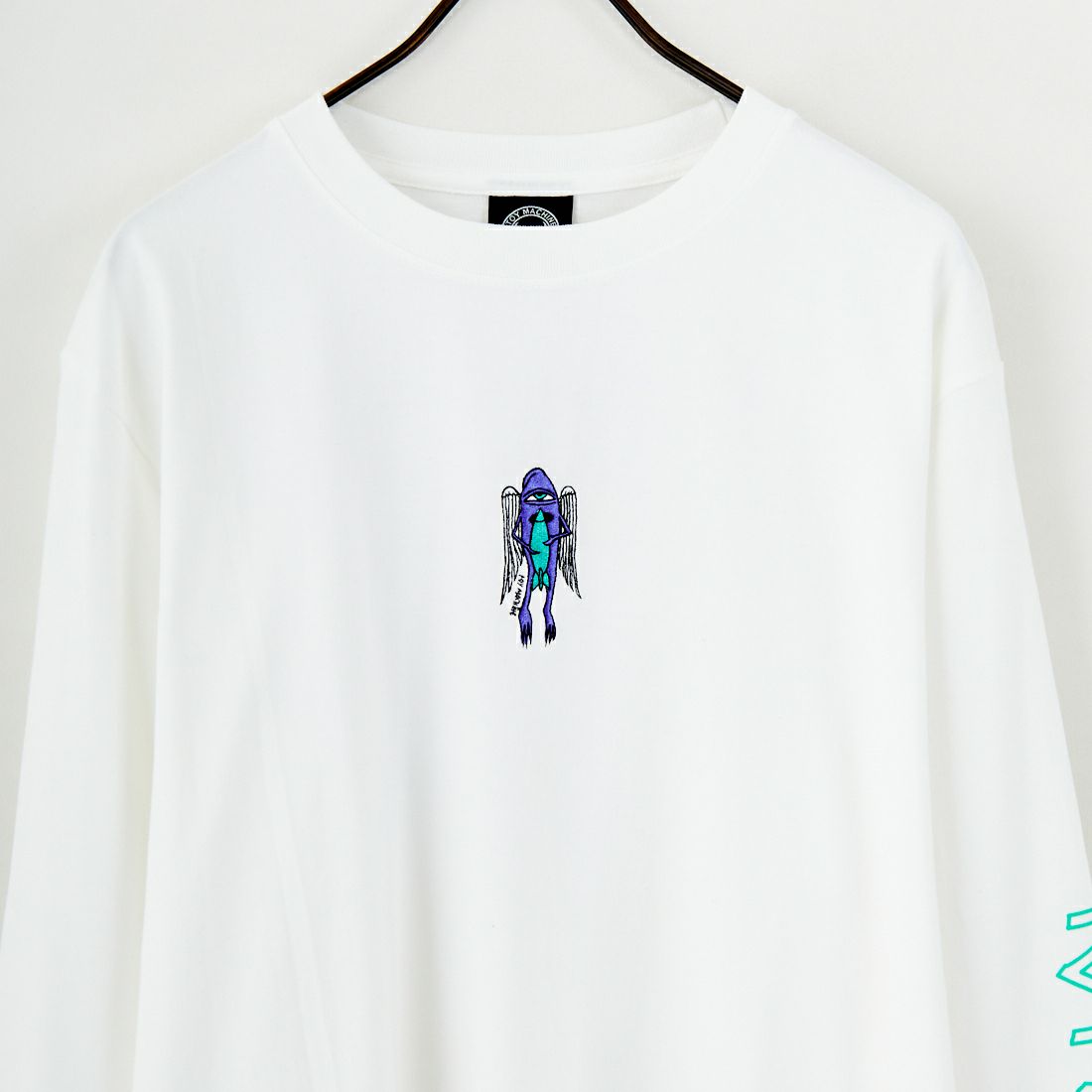 toy machine [トイマシーン] ウィングセクトロケット刺繍 ロングスリーブTシャツ [TMFFLT14] WHITE
