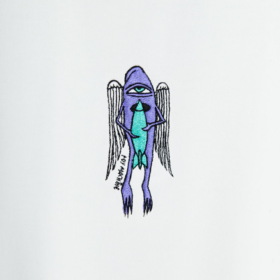 toy machine [トイマシーン] ウィングセクトロケット刺繍 ロングスリーブTシャツ [TMFFLT14] WHITE