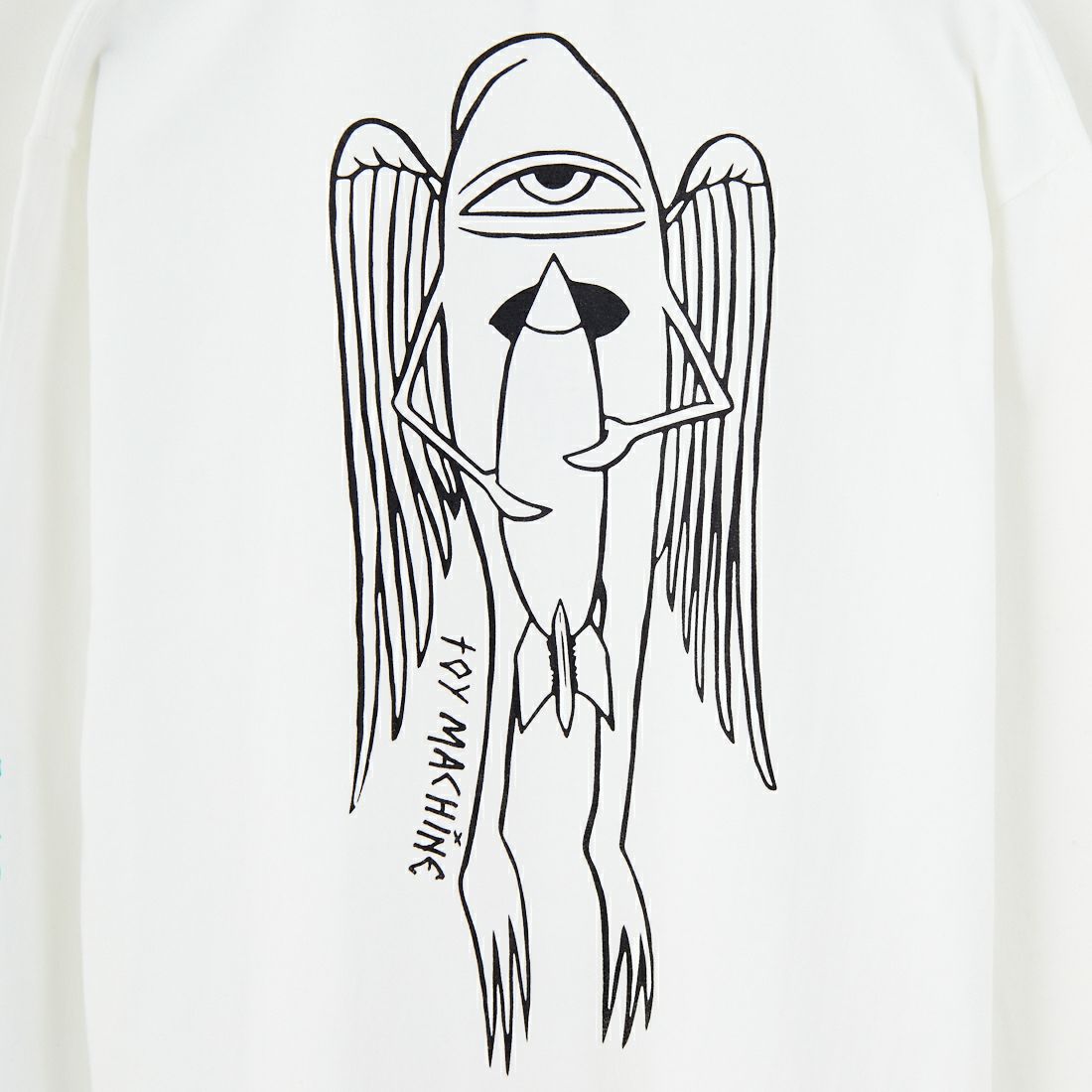 toy machine [トイマシーン] ウィングセクトロケット刺繍 ロングスリーブTシャツ [TMFFLT14] WHITE