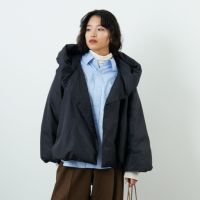 mizuiro ind [ミズイロインド] フード付きショートダウンジャケット [3