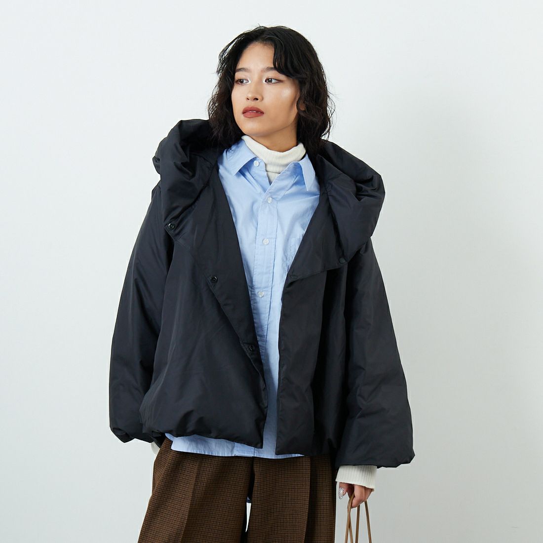 mizuiro ind [ミズイロインド] フード付きショートダウンジャケット [3