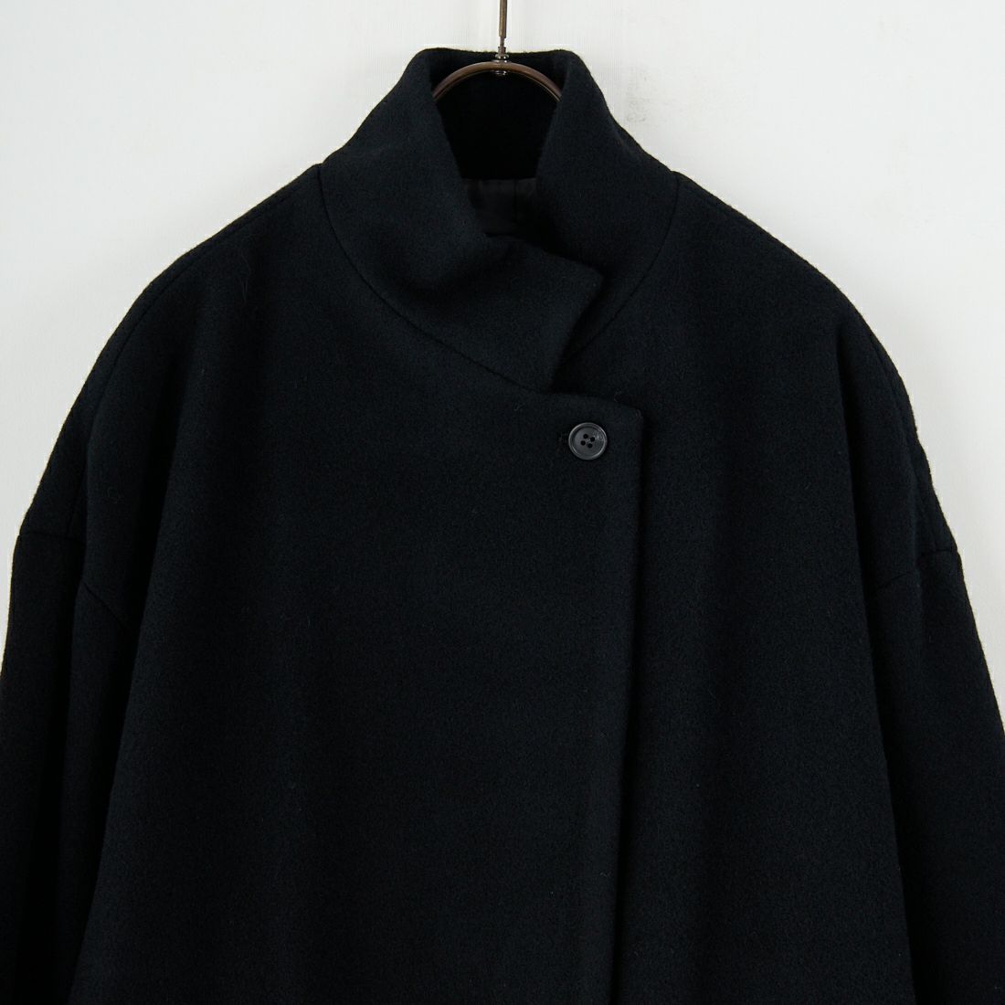 mizuiro ind [ミズイロインド] ウールブレンドスタンドカラーコート [3-270051] 99 BLACK