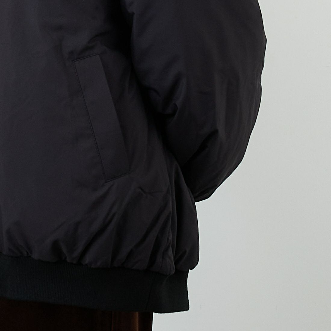 mizuiro ind [ミズイロインド] ワイドジップダウンブルゾン [3-270063] 99 BLACK &&モデル身長：162cm 着用サイズ：F&&