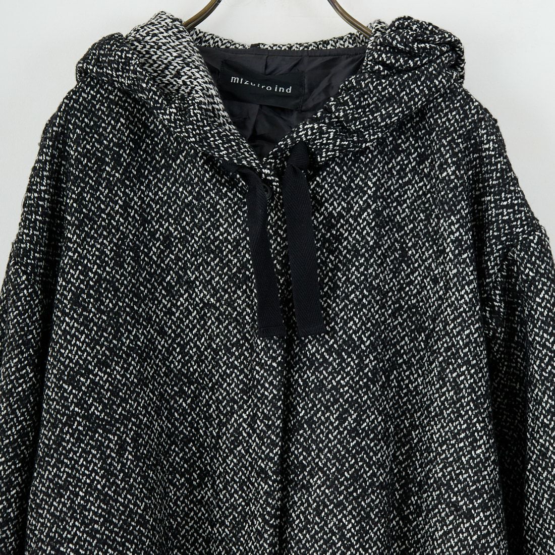 mizuiro ind [ミズイロインド] ウールブレンドフードコート [3-270058] 99 BLACK