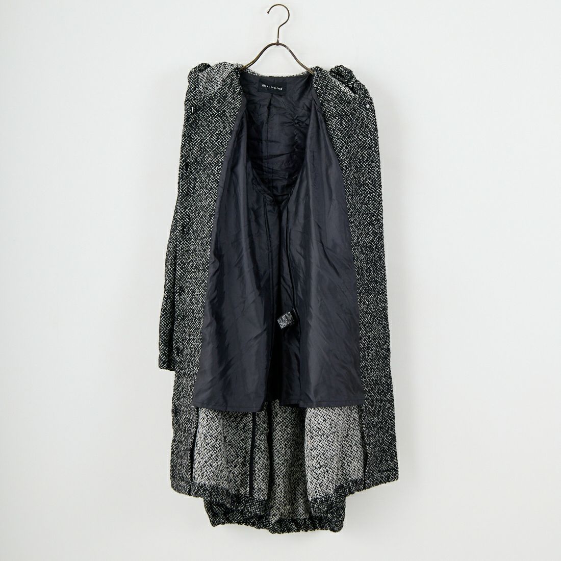 mizuiro ind [ミズイロインド] ウールブレンドフードコート [3-270058] 99 BLACK