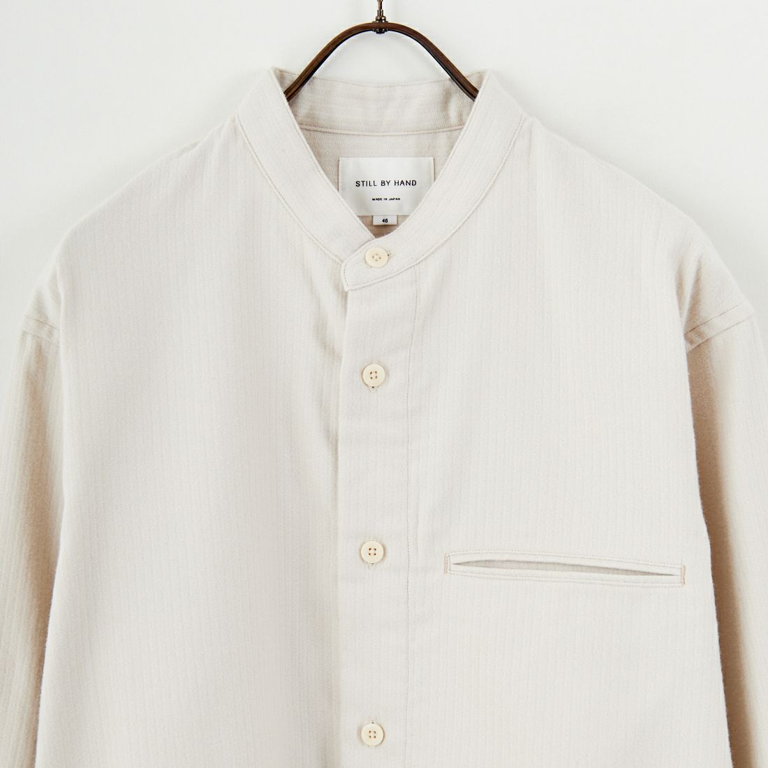 STILL BY HAND [スティルバイハンド] コットンピケバンドカラーシャツ [SH01254] ECRU