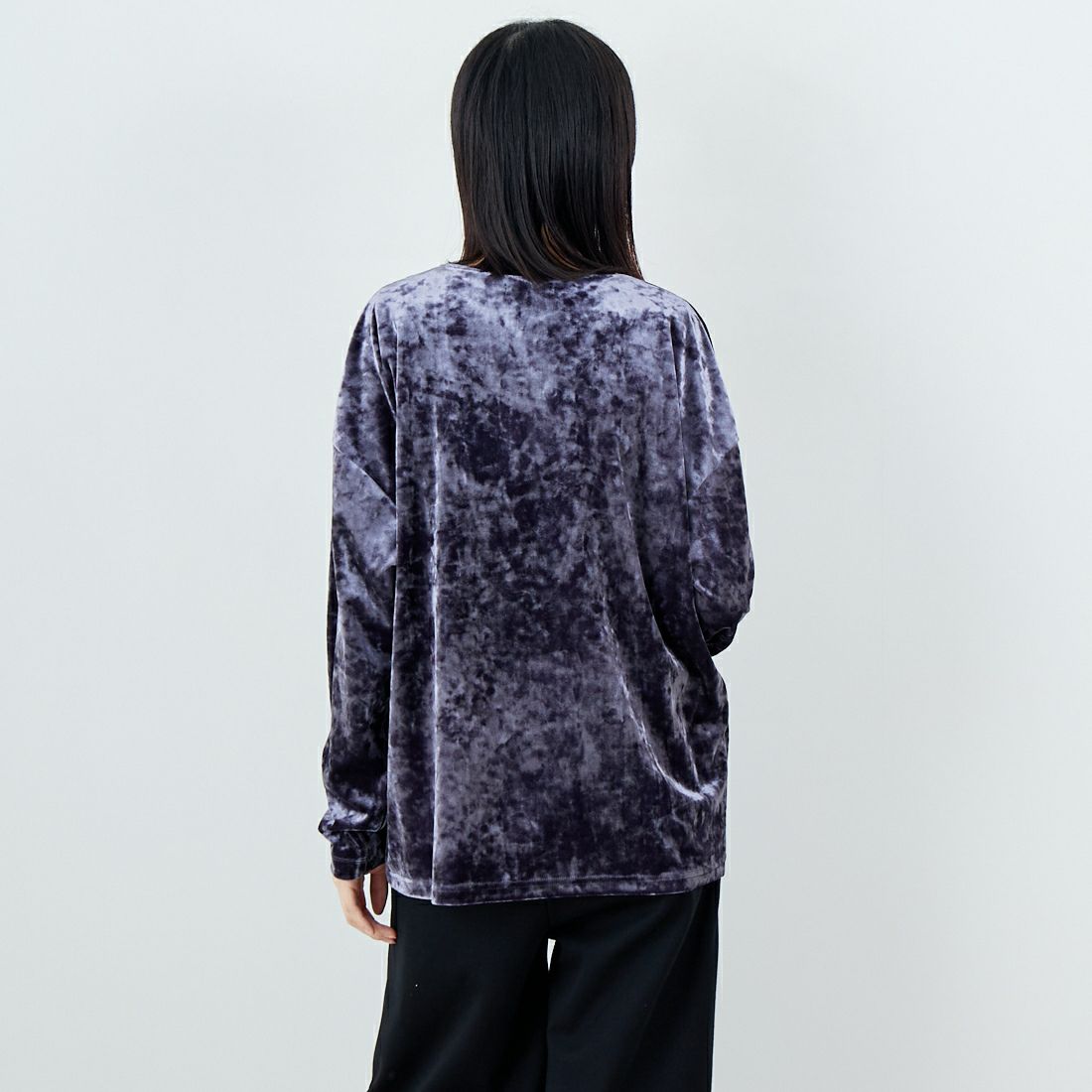 keena [キーナ] ベルベットセットトップス [SKJ-25050W] D.GRAY &&モデル身長：162cm 着用サイズ：F&&