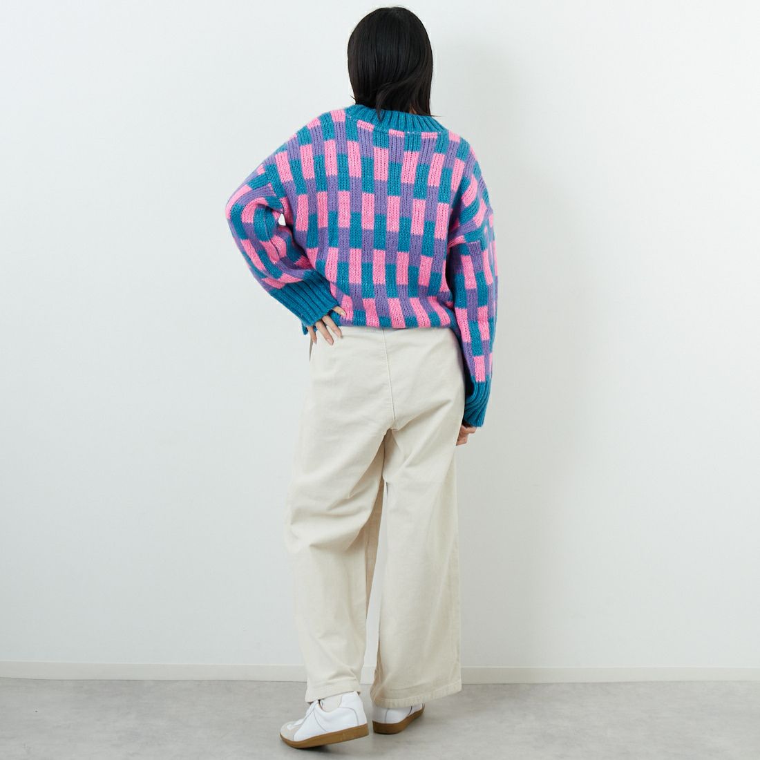 SOMETHING [サムシング] 別注 ベルト付きタックワイドパンツ [SN765W-JF] 9534 IVORY &&モデル身長：162cm 着用サイズ：XS&&