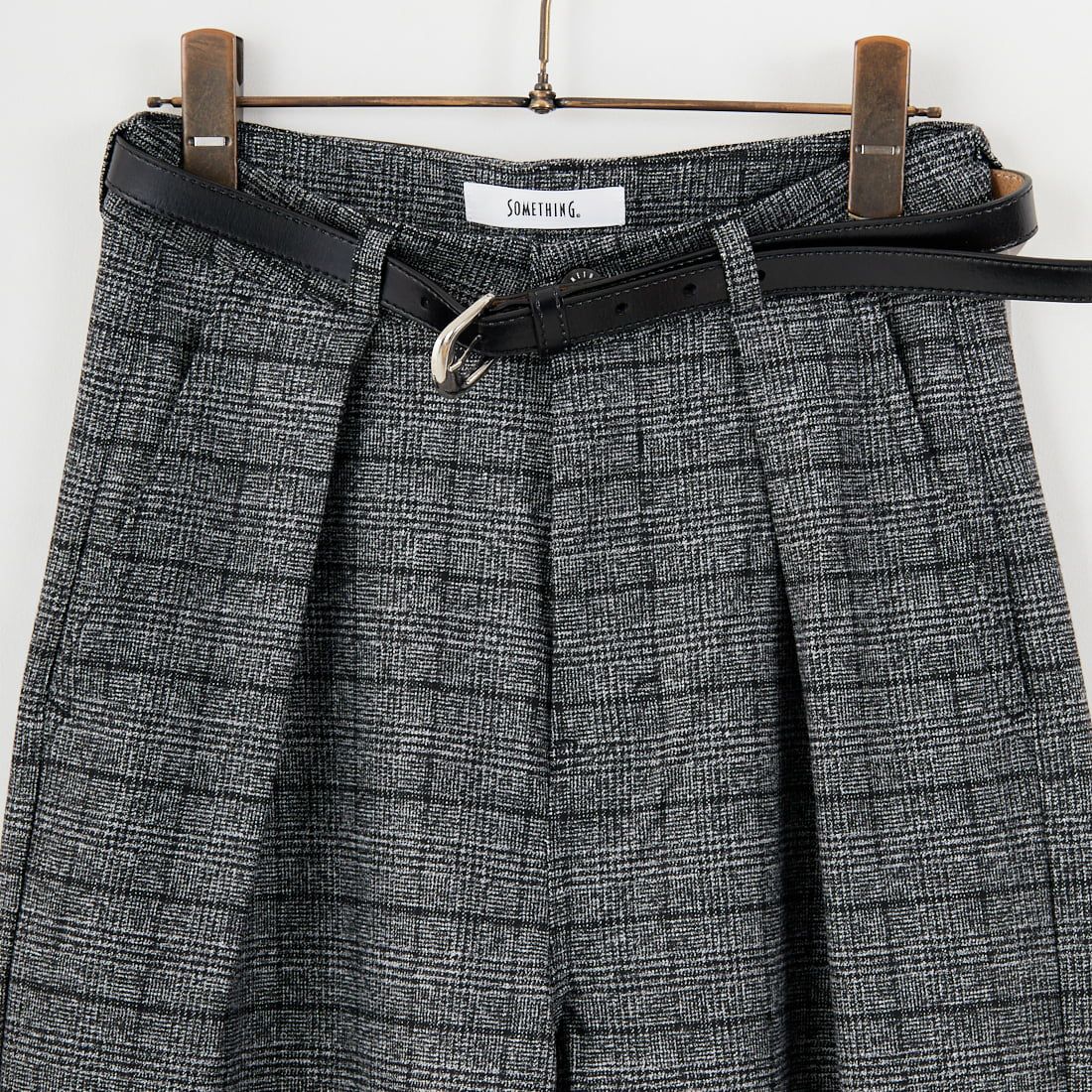 SOMETHING [サムシング] 別注 ベルト付きタックワイドパンツ [SN765W-JF] 9591 G.CHK