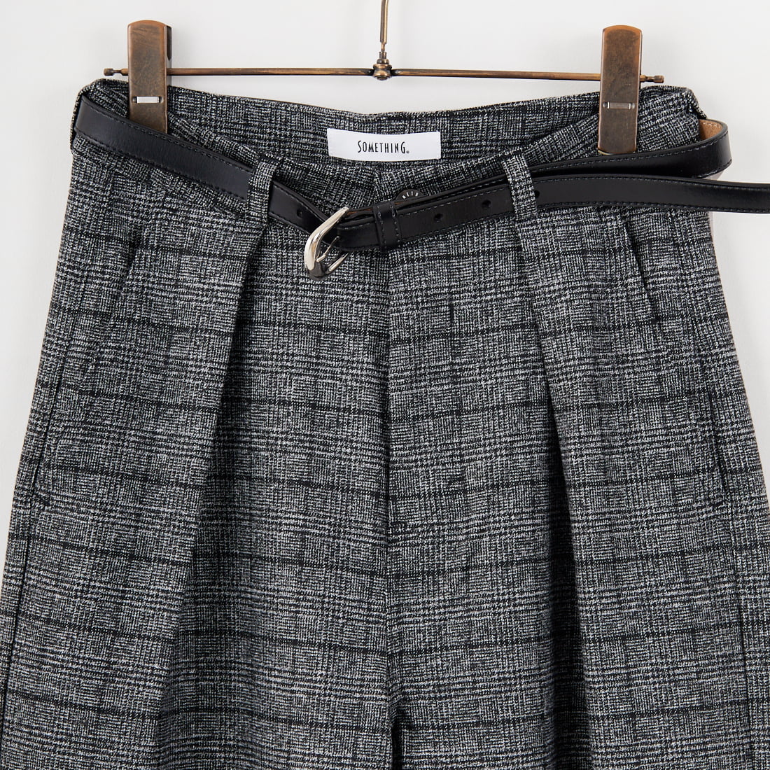 SOMETHING [サムシング] 別注 ベルト付きタックワイドパンツ [SN765W-JF] 9591 G.CHK