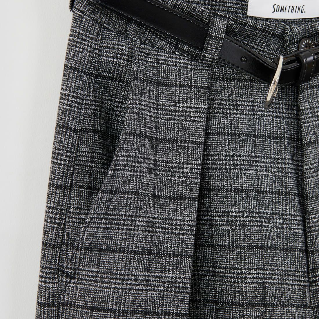 SOMETHING [サムシング] 別注 ベルト付きタックワイドパンツ [SN765W-JF] 9591 G.CHK