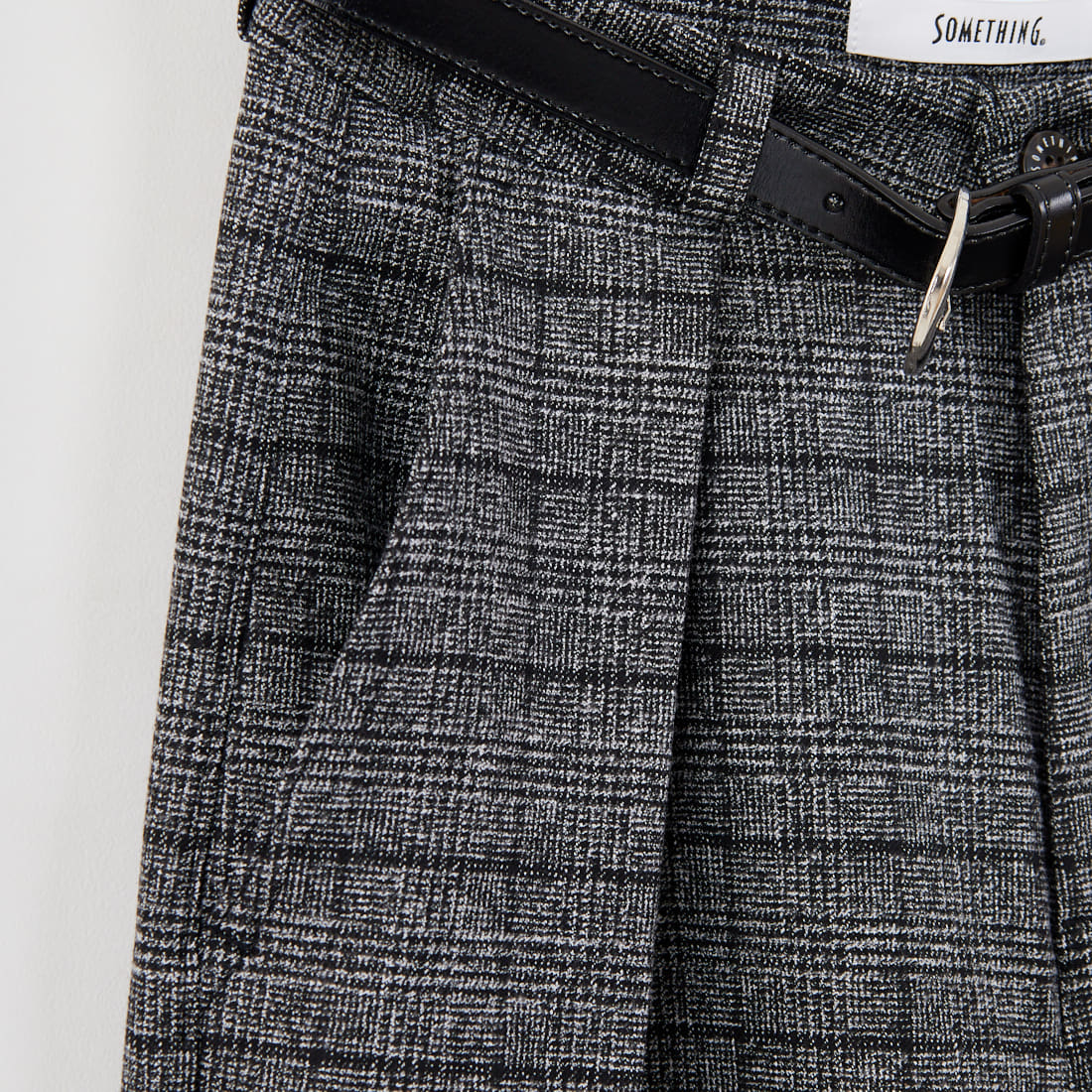 SOMETHING [サムシング] 別注 ベルト付きタックワイドパンツ [SN765W-JF] 9591 G.CHK
