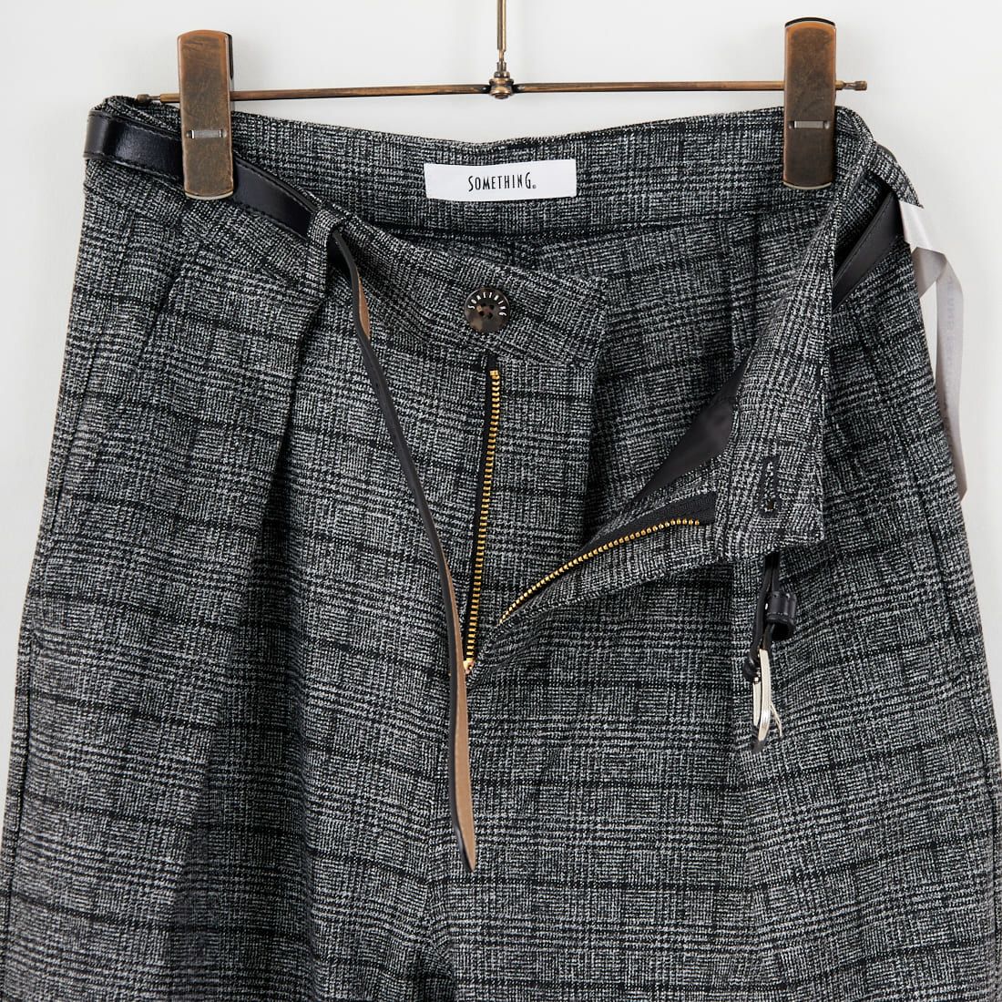 SOMETHING [サムシング] 別注 ベルト付きタックワイドパンツ [SN765W-JF] 9591 G.CHK