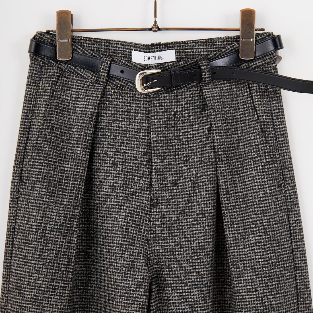 SOMETHING [サムシング] 別注 ベルト付きタックワイドパンツ [SN765W-JF] 9591 G.CHK