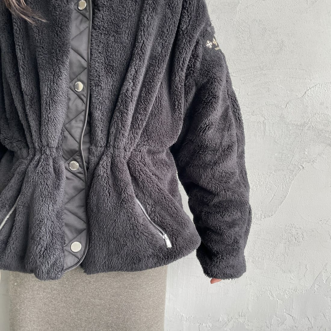 TATRAS [タトラス] ANNABELLA/アナベラ ボアブルゾン [LJXA0363033588] BLACK &&モデル身長：160cm 着用サイズ：1&&