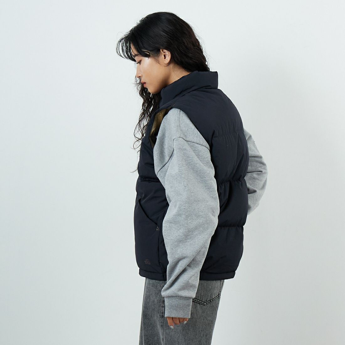 THE NORTH FACE [ザ ノースフェイス] キャンプシエラベスト [ND92530] K &&モデル身長：162cm 着用サイズ：S&&