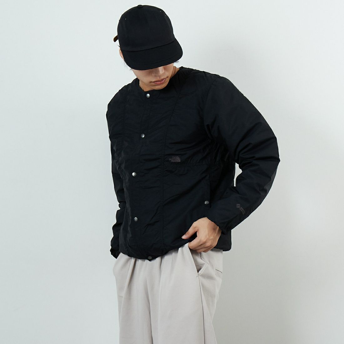 THE NORTH FACE [ザ ノースフェイス] オルタレーションゼファーシェルカーディガン [ND92561] K &&モデル身長：179cm 着用サイズ：M&&