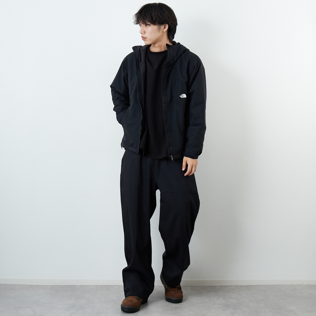 THE NORTH FACE [ザ ノースフェイス] コンパクトノマドジャケット [NP72531] K &&モデル身長：179cm 着用サイズ：M&&