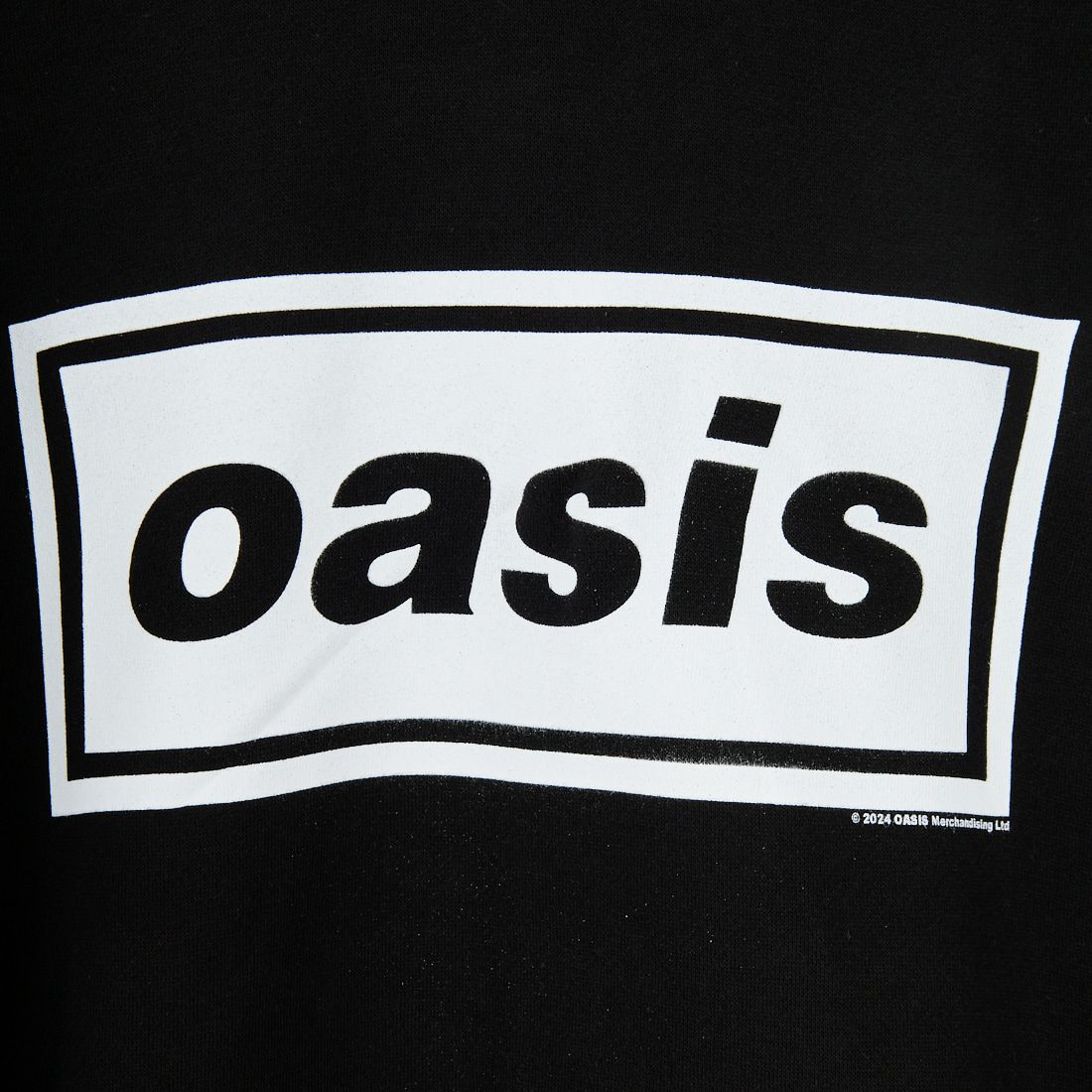 MUSIC TEE [ミュージックティー] Oasis ロックプリントプルオーバーフーディ [DECCA-LOGO] BLACK
