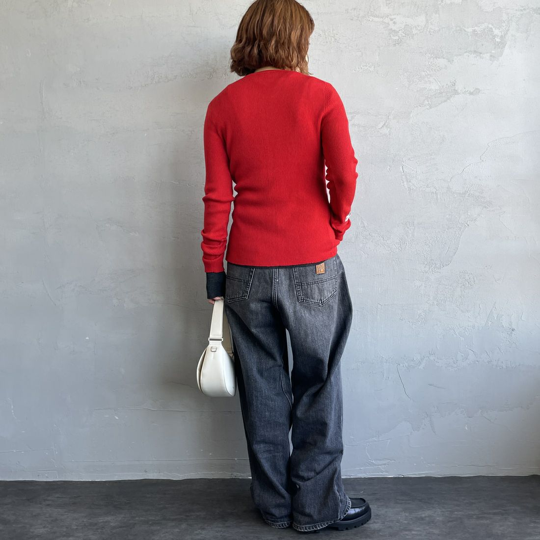 GUNG HO [ガンホー] デニムバギーパンツ [GH5S013D] BLACK STON &&モデル身長：158cm 着用サイズ：S&&