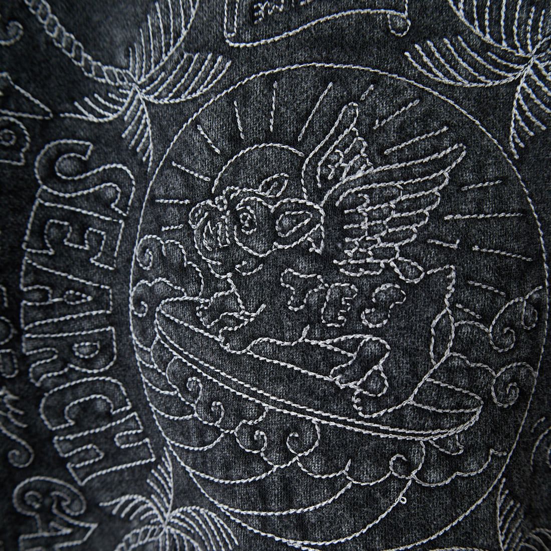 The Endless Summer [エンドレスサマー] バンダナ刺繍 ピグメントビッグスウェット [C-25774304] 01 BLACK