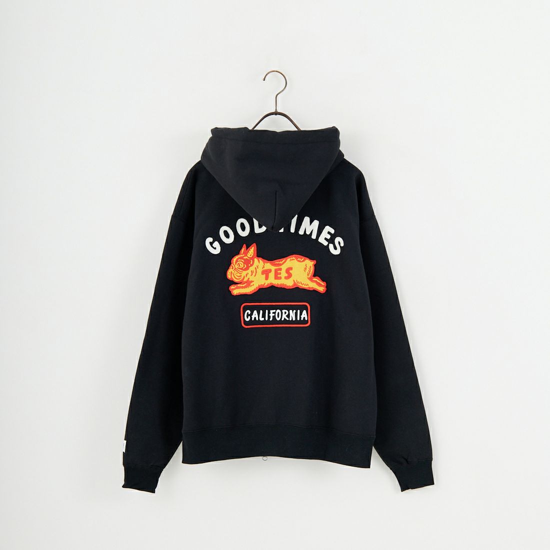 The Endless Summer [エンドレスサマー] グッドタイムズ刺繍ビッグスウェットジップパーカー [C-25774300] 01 BLACK
