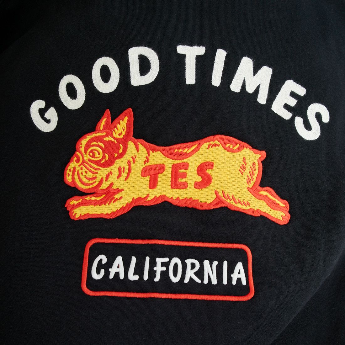 The Endless Summer [エンドレスサマー] グッドタイムズ刺繍ビッグスウェットジップパーカー [C-25774300] 01 BLACK