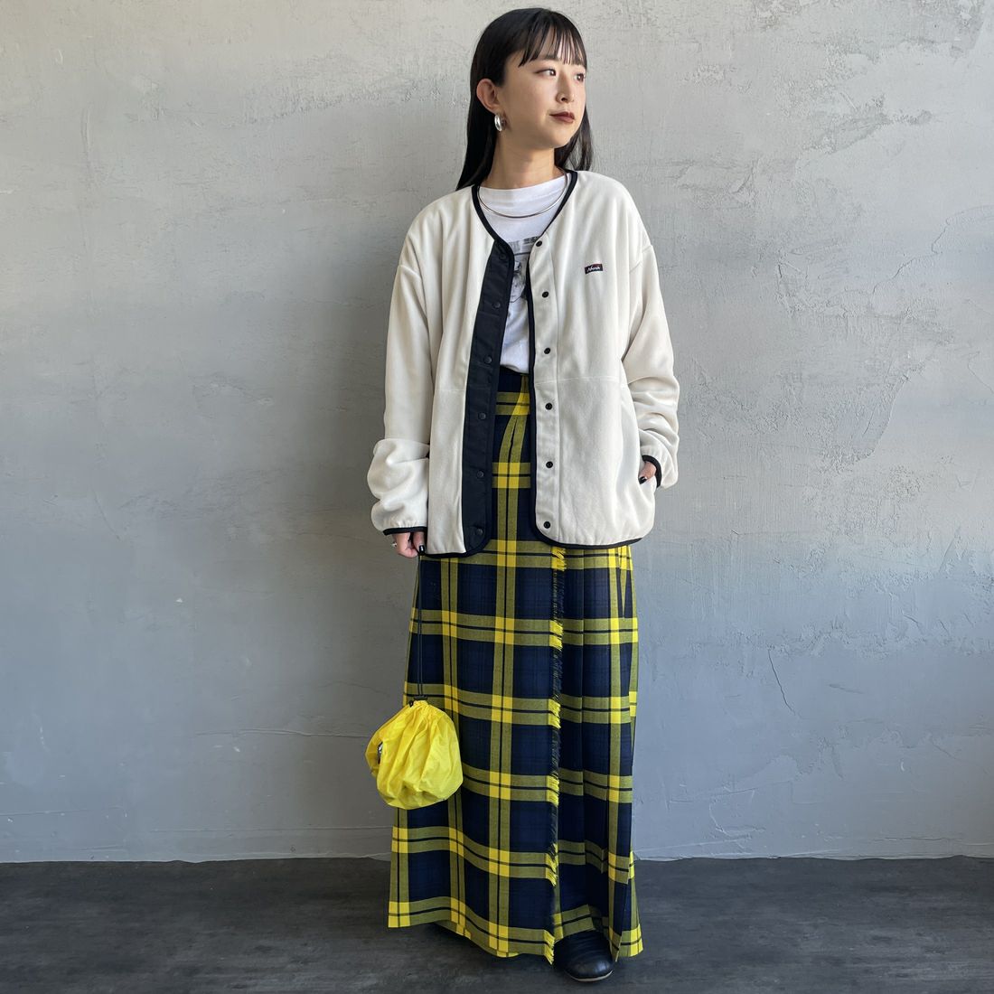 NANGA [ナンガ] エアウォーム フリースカーディガン [N2531-1P113B] IVO &&モデル身長：150cm 着用サイズ：WM&&