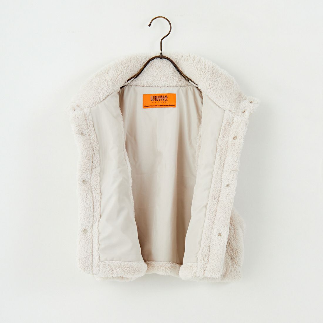 UNIVERSAL OVERALL [ユニバーサルオーバーオール] 別注 ショート丈ボアベスト [U2532436IN-JF] BEIGE