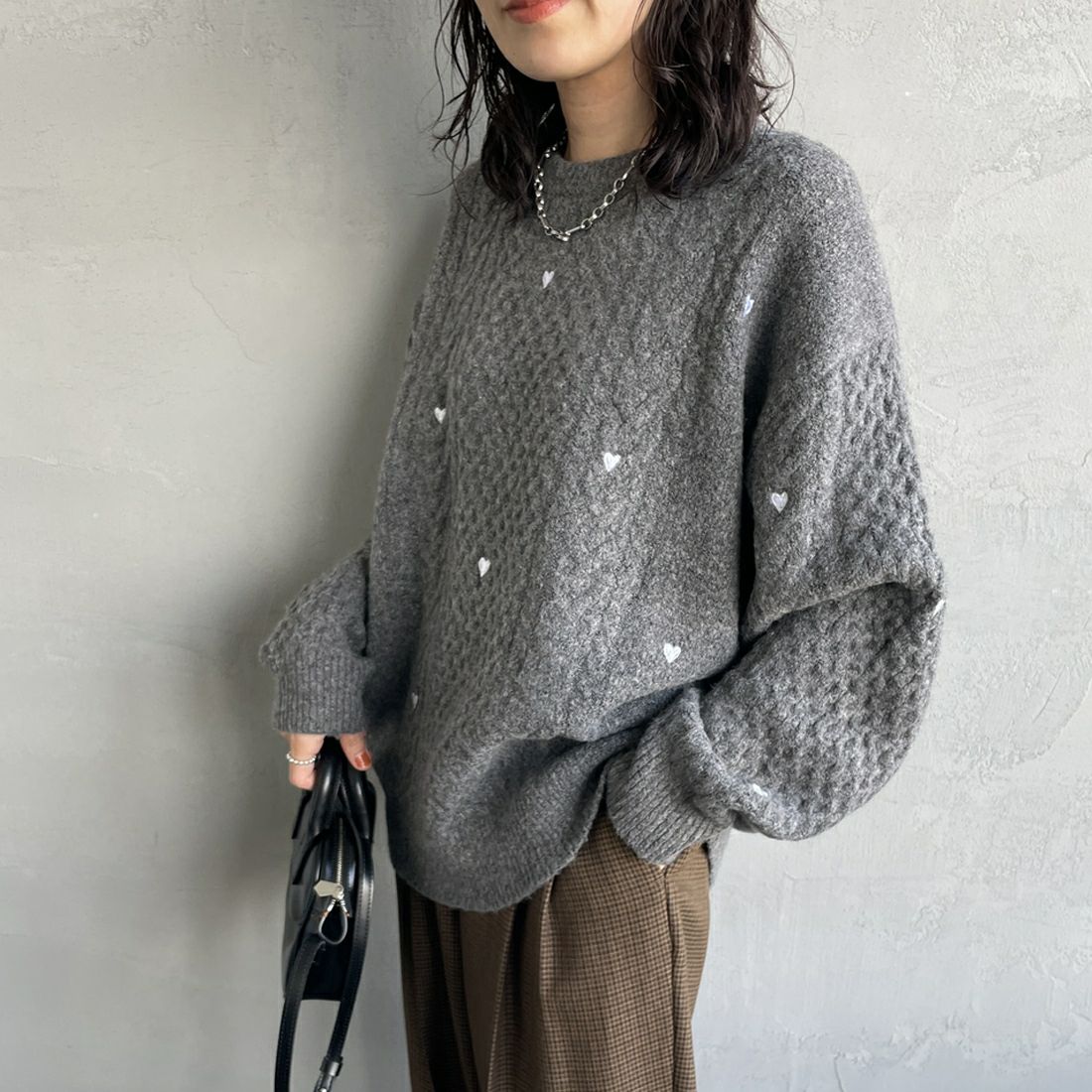 08 CHARCOA&&モデル身長：160cm 着用サイズ：F&&