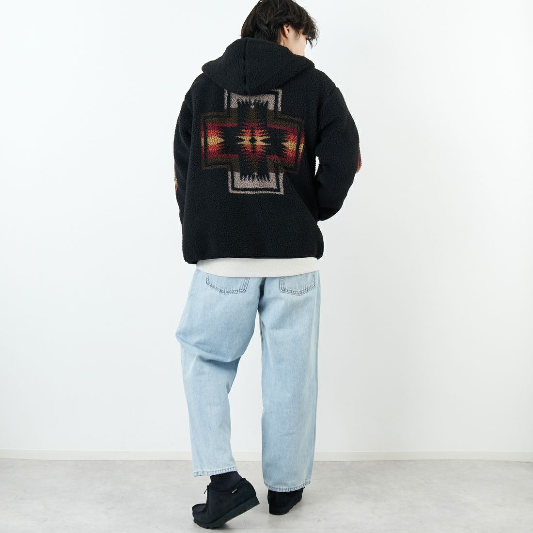 PENDLETON [ペンドルトン] ジップボアフーディ [5475-1025] 49 BLACK H &&モデル身長：179cm 着用サイズ：L&&