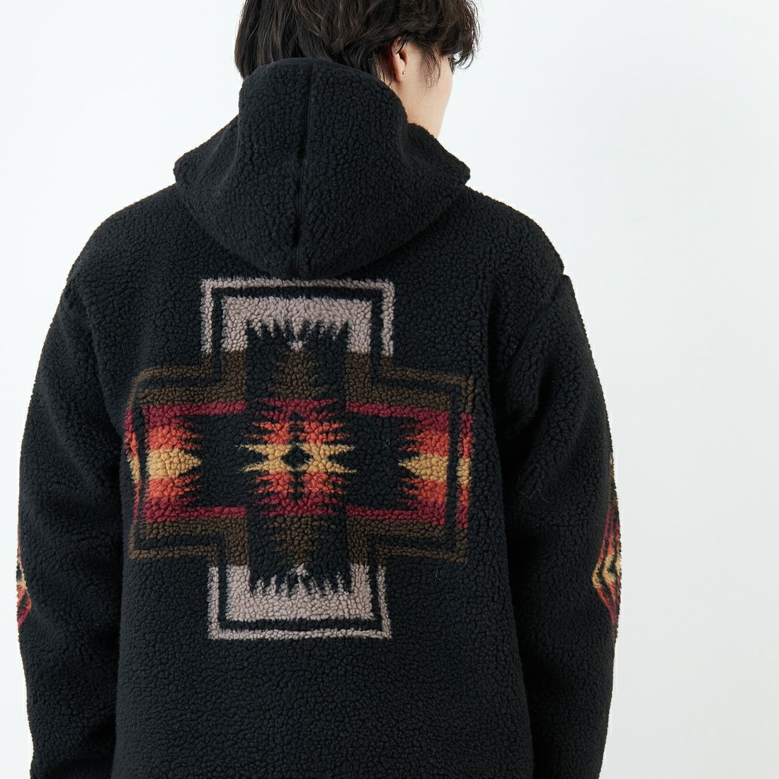 PENDLETON [ペンドルトン] ジップボアフーディ [5475-1025] 49 BLACK H &&モデル身長：179cm 着用サイズ：L&&
